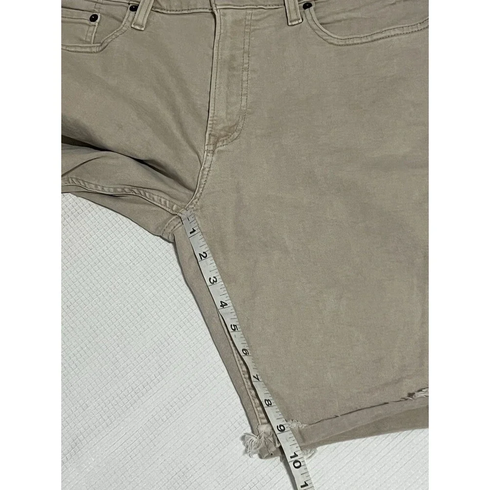 Hollister Epic Flex Skinny Khaki Denim Shorts 33x9 Y2K Men’s Casual Fashion